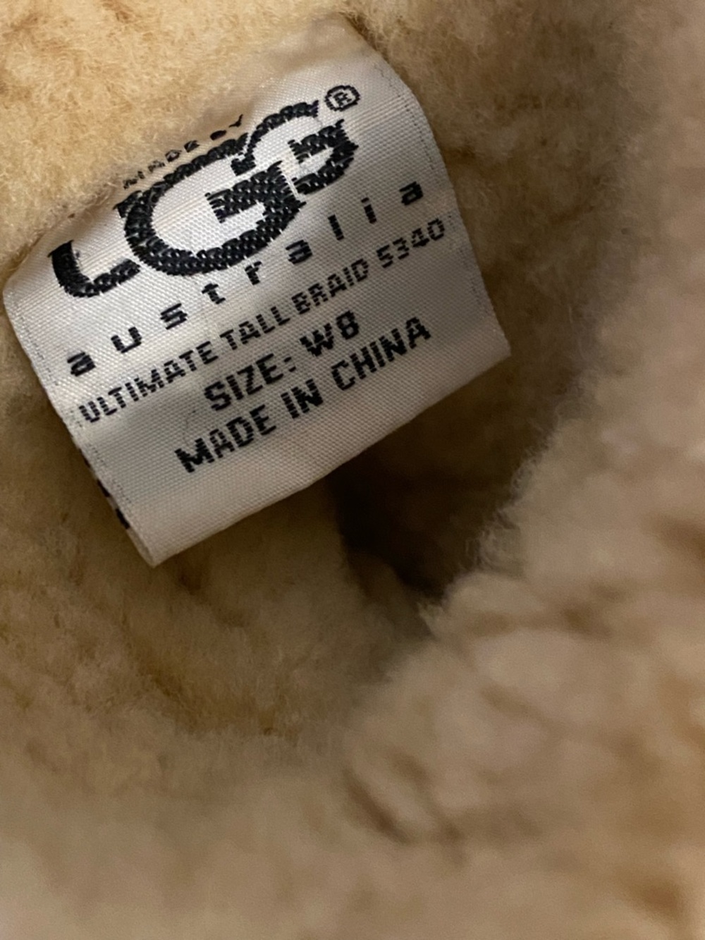 UGG Australia Brown Leather Sheepskin Cuff Boots Women's Size 8 - Picture 11 of 11